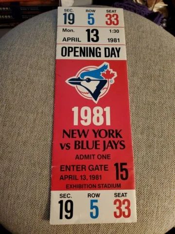 1981 Toronto Blue Jays Ticket Brochure Exhibition Stadium Cover