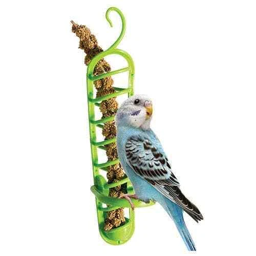 CAITEC INC Plastic Millet Holder, Small Bird Feeder. Parrot Feeder, Millet Feeder, W Perch