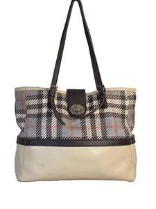 Wymberly Turn-Key Classic Tote by Spartina 449 Leather & Linen Double Handle - Picture 1 of 17