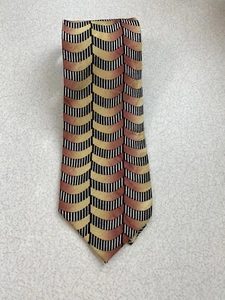 Style Counsel Men's Neck Tie ~ Red Yellow Blend / Black/White Striped - Picture 1 of 5