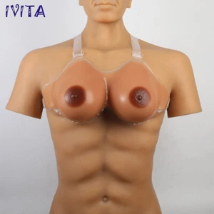 IVITA D Cup Strap-on Silicone Breast Forms Crossdresser Fake Boobs Bra Enhancers - Picture 1 of 12