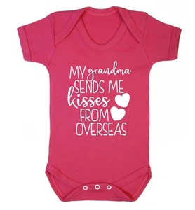 Grandma sends kisses from overseas, baby vest grandson grand daughter expat 4817 - Picture 1 of 20