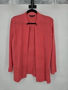 Cardigan maglione donna Misook taglia media maglia aperta acrilico pesca - Foto 1 di 6