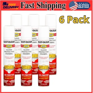 334133-6PK Stops Rust Turbo Spray Paint, 24 Oz, Gloss White, 6 Pack - Picture 1 of 7