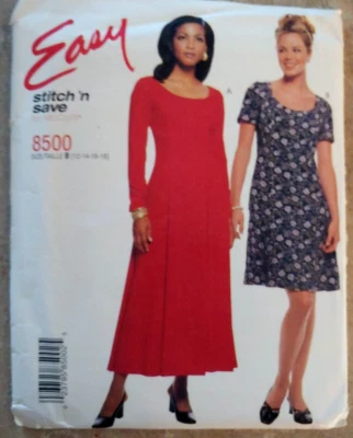 McCalls Easy Stitch'n Save #8500 Misses Dress 2-lengths Size 12-14-16-18 - Image 1 of 4