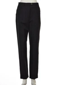 Gunex Womens Pants Size 10 Black Gray Striped Dress Trousers Cotton Slacks - Picture 1 of 5