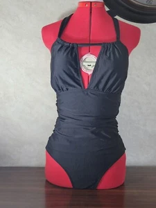 Schwarzer 1-teiliger Neckholder-Badeanzug ohne Marke neu ohne Etikett. Größe M - Bild 1 von 9