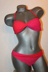 Triumph Bandeau Bikini ""Pink Summer CTOP"" rosa/rosso 38 Mini 38 senza ferretto - Foto 1 di 12