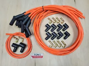 Ton's 45* 135* 8mm Orange Spark Plug Wires Universal Chevy GM Socket distributor - Picture 1 of 1