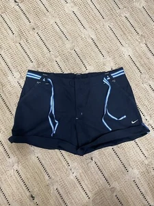 Nike Woman Board Shorts Large Navy Blue Drawstring - Picture 1 of 4