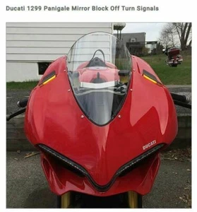 NRC MIRROR BLOCK OFF TURN SIGNALS FOR DUCATI 1299 PANIGALE NEW RAGE CYCLES - Picture 1 of 11