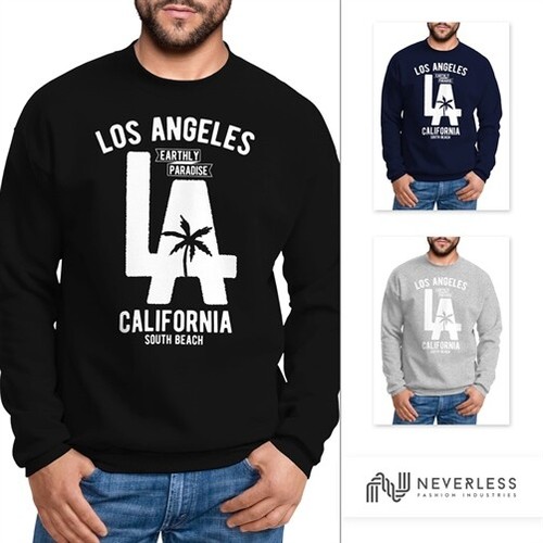 PALM ANGELS Felpa Uomo Los Angeles California LA Palme Collo Rotondo Pullover Neverless®