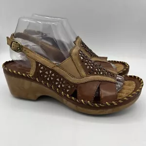 Ariat Women’s Del Ray Brown Floral Wedge Heeled Sandals 8.5 Sling Back 10011067 - Picture 1 of 8