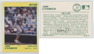1990 Star Jose Canseco Yellow Jose Canseco #9