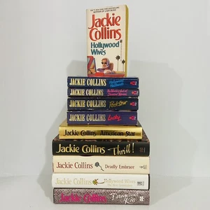 Jackie Collins Book Bundle x 10 Hardcover & Paperback - Wives Lucky Thrill Kiss - Picture 1 of 11