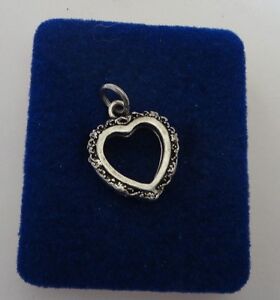 30% off Clearance Sterling Silver 20x17 Fancy 2 Picture Photo Heart Frame Charm