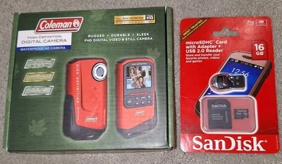 Cámara digital Coleman 1080P HD pantalla ancha impermeable 8,0 MP/tarjeta microSD 16 GB Foto 1 de 4