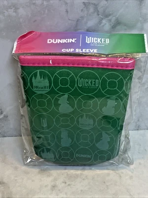 NEW  Limited Edition Dunkin’ Wicked For Good Cup Sleeve GREEN ERGS - Image 1 of 3
