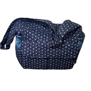 Vera Bradley Blue Paisley Purse Tote Handbag 14"W x 9.5"H x 6”D EUC - Picture 1 of 8