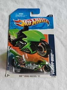 2011 Hot Wheels FRIGHT BIKE grün 124/244 GREAT CARD Drag Racers  - Bild 1 von 4