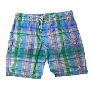 Polo Ralph Lauren Herren karierte mehrfarbige Boardshorts ungefüttert Badehose Gr. 38 - Bild 1 von 9