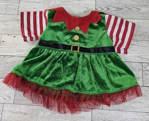 Build-A-Bear Worksh Weihnachten Elfe Kleid Streifen Glitzer Rüschen Tüll Urlaub - Bild 1 von 6