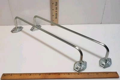 铬制毛巾条套装一对 12 英寸手洗浴盆架 MCM 水槽复古装饰 — 第 1/4 张图片