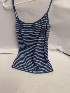 Camiseta sin mangas Aeropastale favorita Cami correa delgada azul/blanco rayas verticales - Imagen 1 de 4