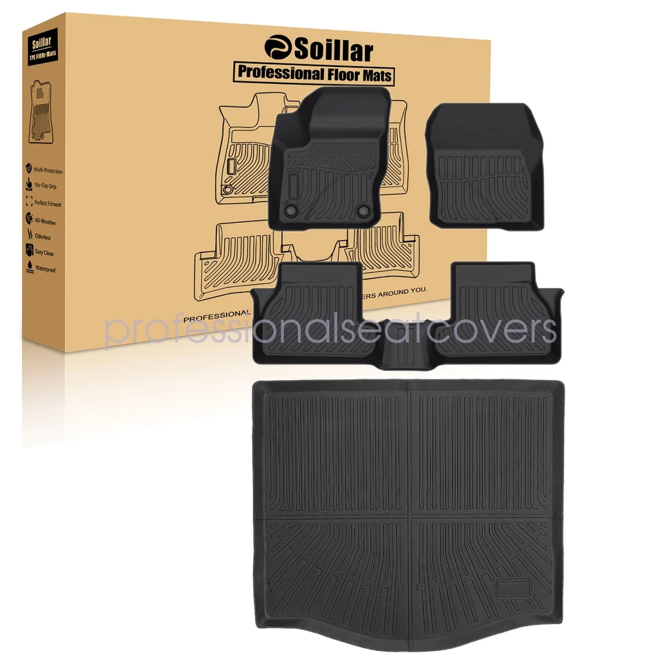 TPE Floor Mats Liners / Trunk Cargo Liner Set For 2012-2018 Ford Focus Hatchback Foto 1 de 4