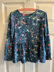 Joules BNWT Girls Sz 8 yo Lucette Top Teal Green Woodland - Picture 1 of 4