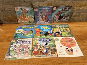 VINTAGE DISNEY Lot of 9 Read Along Books only 80’s NO CASSETTES - Picture 1 of 4