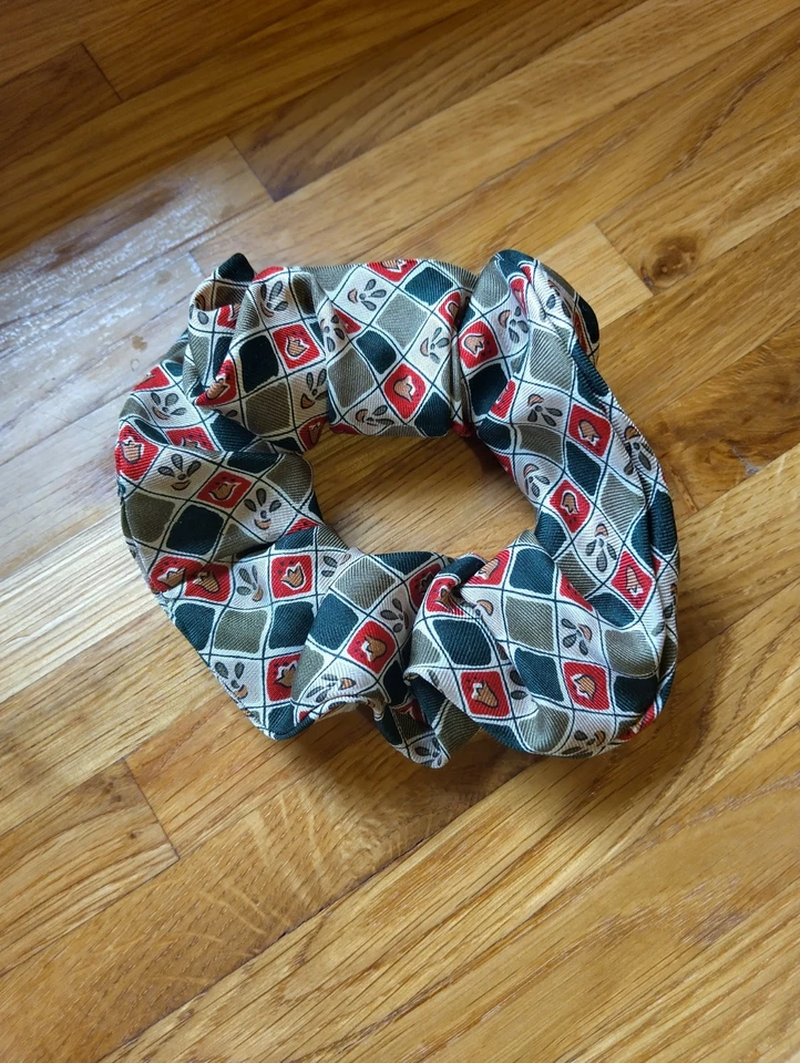 Scrunchie Mens Upcycled Hair Tie Accessory Silk Handmade  - Image 1 of 1