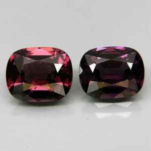 2Pcs / 4.33 Ct Natural Purple Spinel MaeSai Cushion Shape Loose Gemstones - Picture 1 of 3