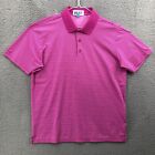 Antigua Polo Golf Shirt Desert Dry Mens Large Short Sleeve Striped Hot Pink 8627