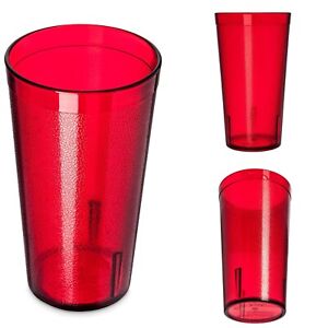 6-Set Carlisle Restaurant 16 oz Tumbler Cups Break-Resistant Drinking Red