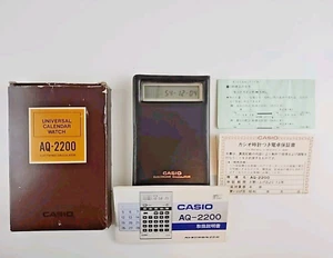 Vintage Casio AQ-2200 Silver Handheld Electronic Chronometer~Calendar~Calculator - Picture 1 of 6