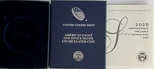 Lot of 10 2020 W $1 Burnished Silver Eagle Box & Coa No Coins or Capsules - Bild 1 von 3