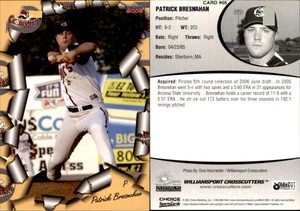 Patrick Bresnahan 2006 Choice Williamsport Crosscutters #05 Card *AutographDen*