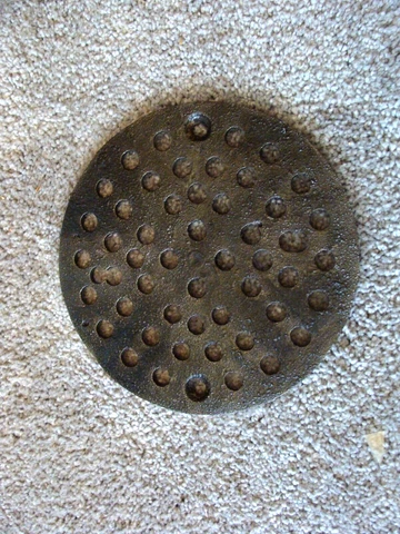 Antique 6 3/4" Cast Iron Cesspool Grate Floor Drain Flush Outdoor Indoor Cover