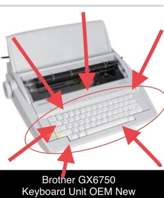 REPLACEMENT Keyboard Assembly, BROTHER GX6750 Typewriter* PN# UC9358023 *NEW OEM - Image 1 of 4