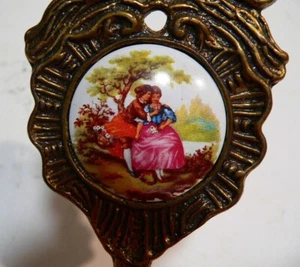 Antique/Vintage Brass Wall Hook with Couple Scene Very Unique - Picture 1 of 6