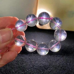 12 mm Natürliche Starlight Rosa Rose Kristall Perlen Armband C1305 - Bild 1 von 9