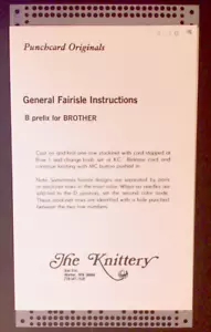 Brother Knitting Machine Punch card Bike Words Yarn Fairisle Pattern Card - Picture 1 of 2