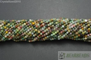 Natural Indian Agate Gemstone Round Loose Beads 2mm 4mm 6mm 8mm 10mm 12mm 15.5" - Picture 1 of 13