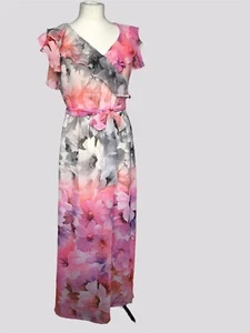 ANTHROPOLOGIE Floral Maxi PARIS Dress Voile Watercolour Romantic Boho 12 UK/ M - Picture 1 of 5