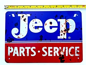 Jeep Parts Service Tin Sign Jeep Metal Sign Art Jeep Parts Service Shop Mancave - Picture 1 of 8