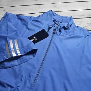 Adidas Golf Men’s Climaproof Short Sleeve Zip Vented Wind Shirt Blue Small NWT - Picture 1 of 7