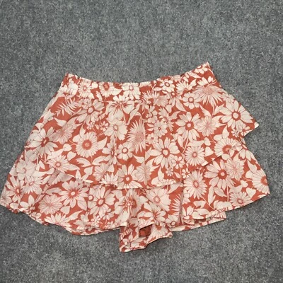 Shorts American Eagle Feminino Tamanho G Laranja Forrado Casual Floral Boho Hippie - Imagem 1 de 4