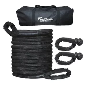 1"x30'Towing Rope Kinetic Recovery Rope Heavy Duty Snatch Energy Rope w/Shackle - Bild 1 von 7