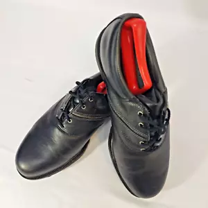 FootJoy eComfort Golf Shoes Men's 10M Black Leather Spiked Lace Up Oxfords FJ - Picture 1 of 12